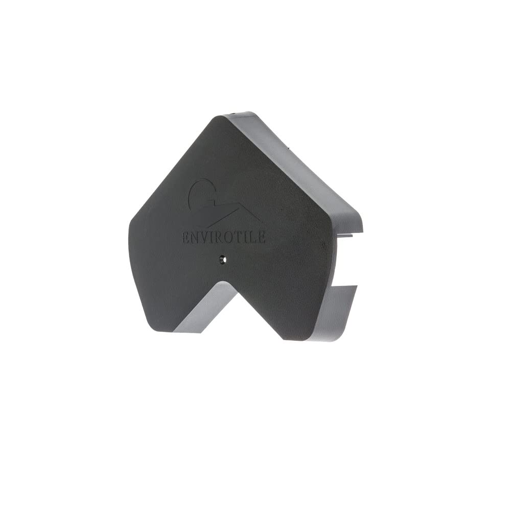 Envirotile Plastic Roof Tiles - Gable/Ridge End Cap - Anthracite Black - Standard Finish