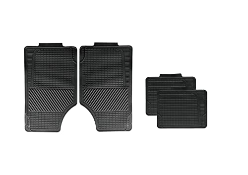 CARALL Kit de alfombrillas de goma para coche, 2 unidades delanteras + 2 unidades traseras, universal (72 x 46 cm + 46 x 37 cm, 3,2 kg)