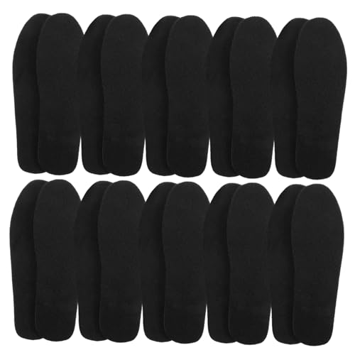 FRCOLOR 10 Pairs Felt Insole Warm Insoles Shoe Inserts Boot Inserts Black Boots for Women Shoe Cushions Felt Boots Insoles Shoe Pads Heels Boots Absorb Sweat Winter Shoes Men and Women