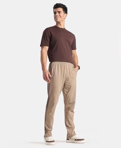 Image of Jockey AM75 Men Super Combed Cotton Rich Slim Fit Trackpant with Zipper Media Pocket
