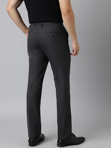 Image of SUBTRACT Men 4 Way Stretch Wrinkle Free Slim Fit Formal Trouser in with 2 Inch Flexible Waistband | Men's Trousers for Office Or Party