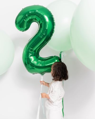 Green Number 27 Balloon 40 inch, 27 Number Balloons, 27th Green Birthday Decorations, 27 Year Old Women Men Green Party Supplies, St. Patrick's Day Games Theme Birthday Decorations - 4