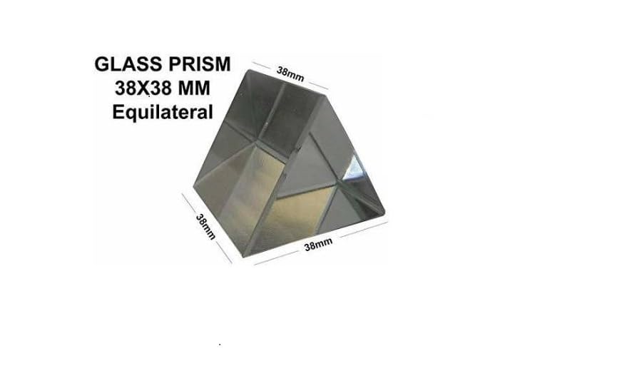 Glass Prism,Solid Prism, Equilateral Prism, Prism for Science/Optics/Spectrum Experiments 38 X 38x38mm - Pack of (1) 2