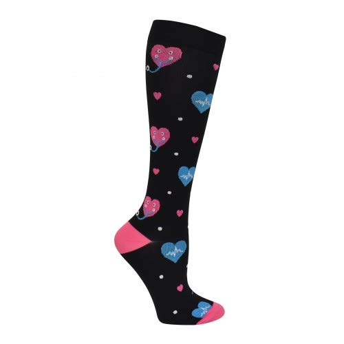Think Medical Smiley Heart Nurse 10-14mmHG Premium Soft Compression Socks