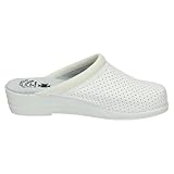 Calsán - Zueco de Trabajo con cuña 389023 Cuero Mujer Color: Blanco Talla: 39