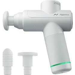 Hypervolt Go 2 - Con tecnología Quiet Glide - Pistola de masaje de percusión portátil | 3 velocidades, 2 cabezales intercambiables (Hypervolt Go 2 Blanco)