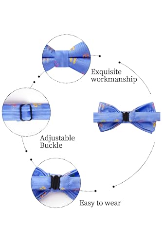 Image of HISDERN Bow Ties for Boys Pre Tied Toddler Bow Tie Adjustable Kids Bowties Clip On Fun Patterned Bowties for Wedding Party