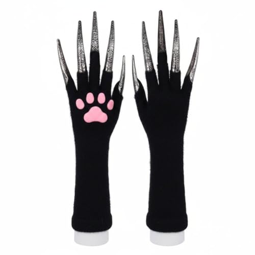 Guantes de Halloween con garras y uñas largas para disfraces de terror 7