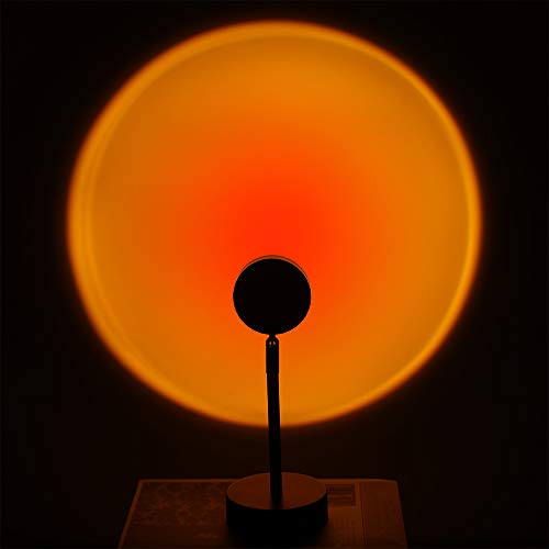 YKB Sunset Light Projection Lamp LED Sunset Projector, Sunset Night Light 180 Degree Rotation with USB Charging, Romantic Sunset Lighting Decor for Kids Room Home Party Bedroom Living Room (Sun Red)
