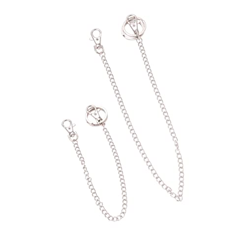 Holibanna 2pcs Punk Style Metal Jeans Chain Belt for Men and Women and Lengths Versatile Accessory for Hanging Keys and Items Fashion Statement