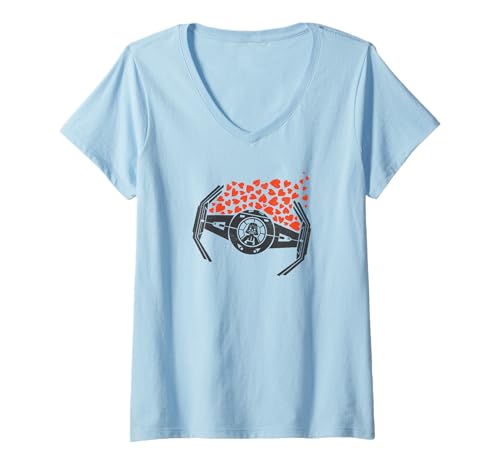 T-shirt Star Wars cadeau Saint-Valentin femme avec imprimé coeurs et Darth Vader original