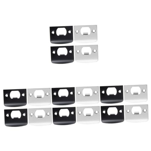 SEWACC 4sets Strike Plate Set Door Reinforcement Plates Security Latch Cover Easy to Install 4pcs*4
