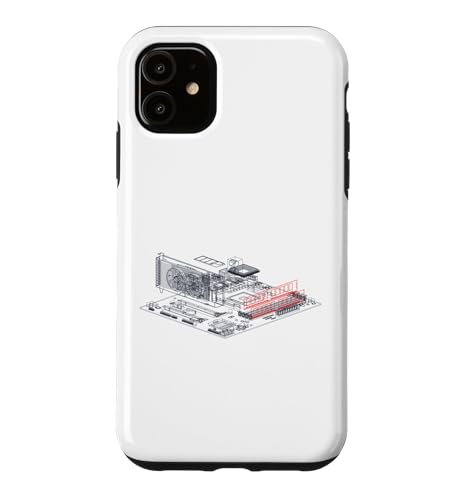 Image of RAM Card Wireframe Computer Motherboard IT Tech Geek Nerd Case for iPhone 11