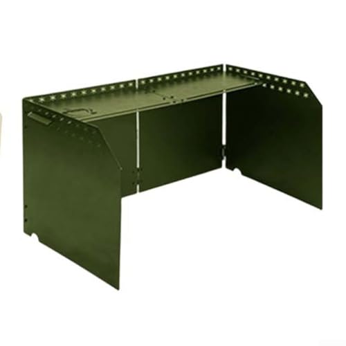 Cortavientos portátil compacto para estufas de gas y estufas de caja diseñado para acampar mochileros y otros para actividades de cocina al aire libre (verde)