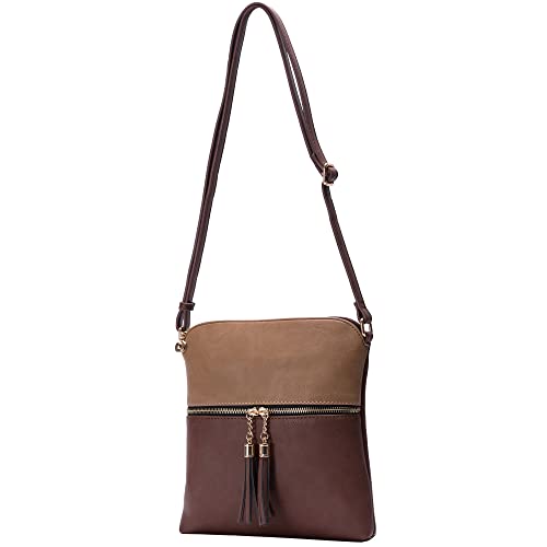 Image of Solene Womens Lightweight Medium Crossbody Purse with Tassel, Perfect Size Crossbody Bags for Daily Use, travel