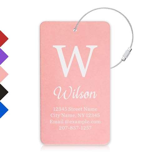 EDSG Luggage Tags for Suitcase, Personalized Metal Luggage Tag, Aluminum Laser Engraved Suitcase...