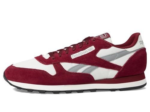 Reebok Unisex Classic Leather Sneaker, Rich Maroon/Chalk/Grey 3, 11 Women/9.5 Men
