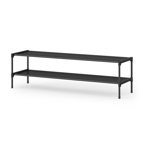 Image of SONGMICS Shoe Rack, Space-Saving, Entryway, Metal Frame | Space-Saving Shoe Storage Organizer, Non-Woven Fabric Shelves, ULSH032BH01