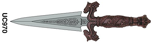 Rare Kit Rae The Talisman Dagger Antique Red Handle 1st Edition Skull & Dragons with Display Stand