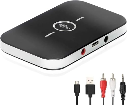 Image of MICROWARE Bluetooth Receiver Transmitter, 2IN1 Wireless Audio Bluetooth Adapter, Compatible for Android /iOS System Phones Tablet PC, Optical RCA AUX 3.5mm Inputs /Outputs