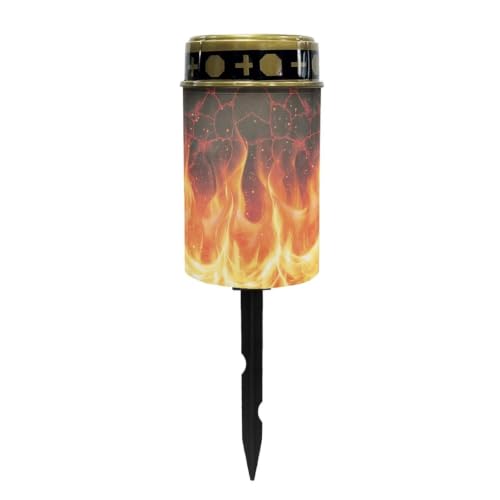 Image of Halloween Solar Flame Lights, Waterproof Flameless Candles | LED Grave Lights Cemetery Decor, Cute Ghost Solar Powered Landscape Lights for Grave Memorial Gift, Outdoor Use