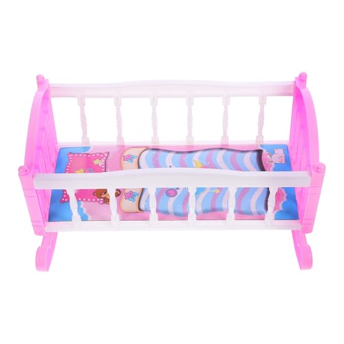 Veemoon Cuna para Muñecas de Plástico 14 Pulgadas Mini Cama para Muñecas Juguete para Niñas Accesorios de Muebles Decoración y Juego de Simulación