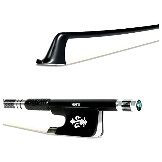 Viotti Carbon Fiber Cello Bow, Hand Crafted by Professional Bow Makers, Strong, Stiff & Well Balanced, Made with Mongolian Horse Hair, For Cellist of All Skill Levels