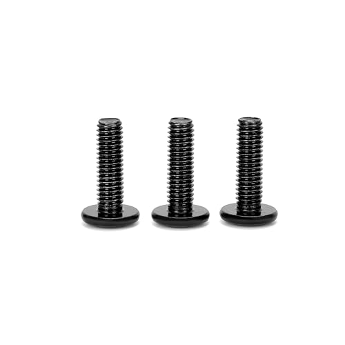 Image of 30pcs M8x20mm x1.25mm Flat Round Head Hex Socket Cap Screws Bolts, 304 Stainless Steel 18-8, Furniture Bolts Full Thread, Black Oxide Finish (M8x20mm)