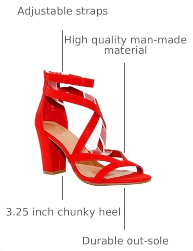 Image of Women's Chunky Heel Ankle Strap Sandals