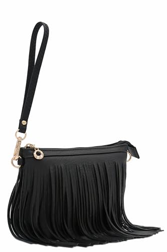 FashionPuzzle Small Fringe Crossbody Bag with Wrist Strap2