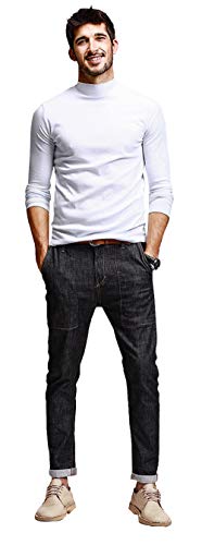 Image of DENIMHOLIC Men's Cotton Full Sleeve High Neck t Shirts for Men, Turtle Neck t Shirt for Men
