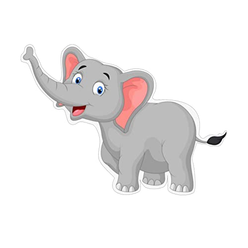 Image of Pretty UR Party Baby Elephant Theme Paper Cutouts for Birthday Parties, Dumbo Party Supplies decor, Birthday Party Decoration, Cut-Outs for Rooms, Boards - Pink Grey (10 pcs)