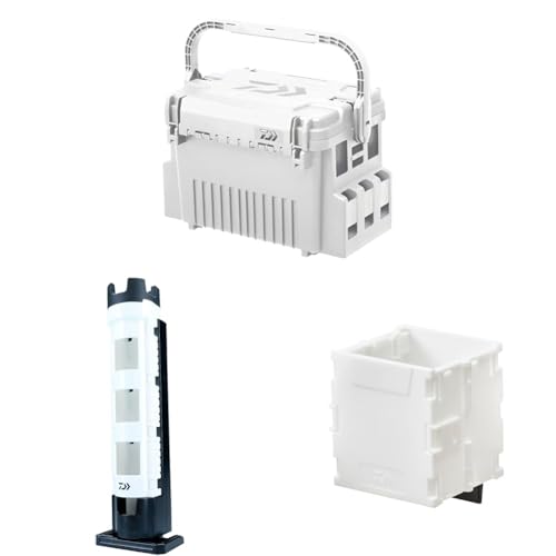 ダイワ(DAIWA) タックルボックス TB5000HS SWH 釣り ボックス + ロッドスタンド TB30 ホワイト + ドリンクホルダー ホワイト 釣り具セット