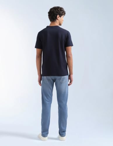 Image of Flying Machine Men's Slim Tapered Fit Jeans| Solid | Mid Rise | Stretchable | Jeans for Man