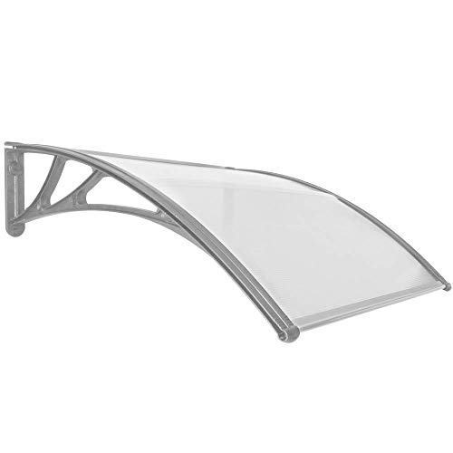 PrimeMatik - Tejadillo de protección 100x100cm Marquesina para Puertas y Ventanas Gris
