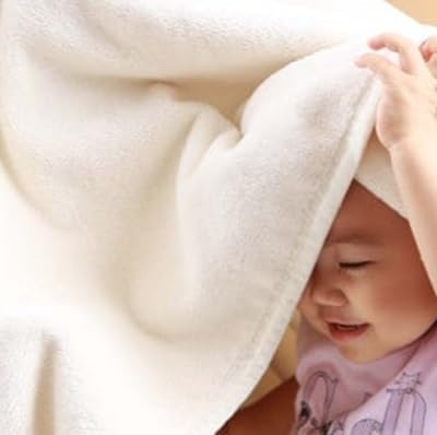 (2枚セット)綿毛布 子供 140×100cm 洗えるひざ掛けハーフケット 綿100% アイボリー