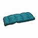 Pillow Perfect Outdoor Rave Teal Wicker Loveseat Cushion