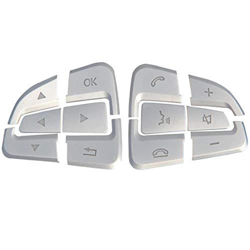Cuasting Car Steering Wheel Button Cover Trim Stickers for Mercedes A B Class GLA GLE GLS CLA C177 2015-2019 Accessories