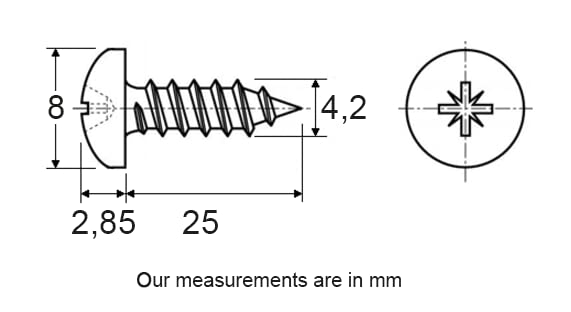 Restagraf 691 Sheet Metal Screw, Zinc Black, 4.2 mm x 25 mm, Zinc Noir, 4.2mm x 25mm - Image 4