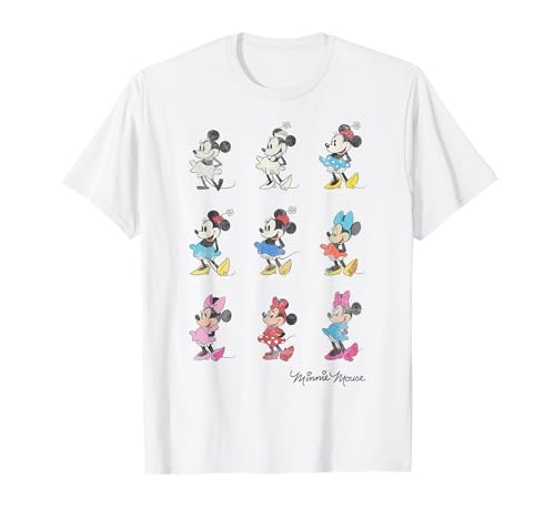 Disney Mickey And Friends Minnie Mouse Through The Years Short Sleeve T-Shirt,Small
