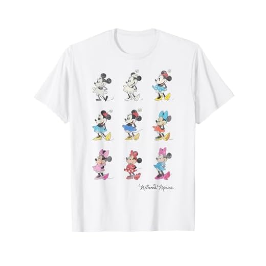 Disney Mickey And Friends Minnie Mouse Through The Years Short Sleeve T-Shirt,Small
