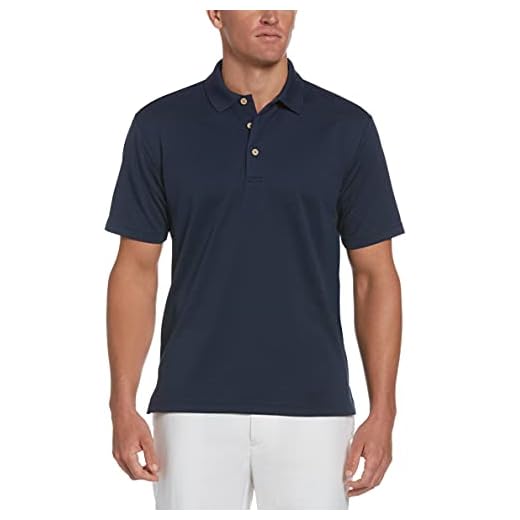 Cubavera Men's Essential Textured Performance Polo Shirt, Dress Blues, Large
