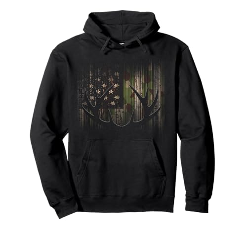 American Flag Camouflage Deer Pullover Hoodie