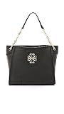 Tory Burch Women's Britten Small Slouchy Tote, Black, One Size