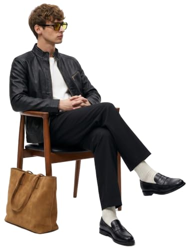 Image of Leather Retail Black Full Sleeve Solid Men Jacket