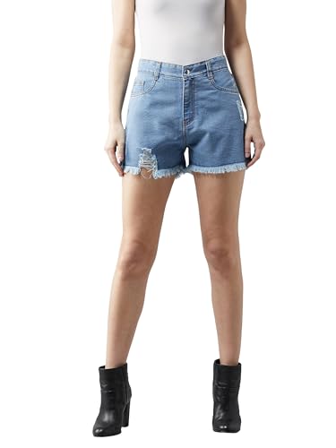 Image of Dolce Crudo Women's Regular High Rise Stretchable Denim Shorts