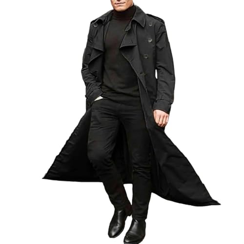 Manteau d'automne pour homme chic coupe longue de rue
