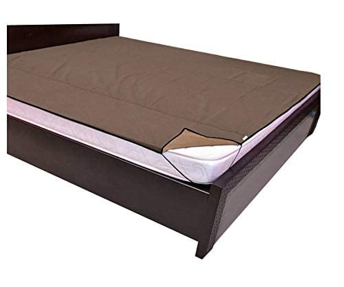Waterproof Mattress Protector for Double Bed | Baby Plastic Sheet Bed Protector Mat | Reusable Rubber Sheet with Polyester Fabric |187 x 180 cm | Black (Double 72x75 inches)-image-48