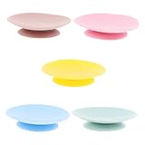 SEWOART 5pcs Silicone Suction Cup Bowl Mat Non-Slip Suction Pads for Utensils Fixing Plates Bowls
