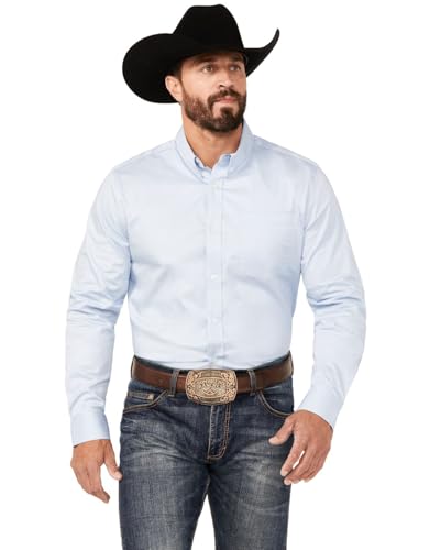 Cody James Men's Performance Twill Solid Long Sleeve Button-Down Western Shirt - CJFA23W17-LTBL-T XX- Tall